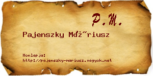 Pajenszky Máriusz névjegykártya